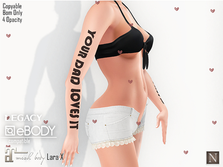 Second Life Marketplace - [Nerium] Arm Tattoo - Your Dad